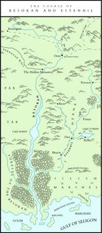 A map showing the course of the Besokan river, as described in this article, and its major tributary, the Estennil river.