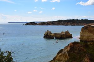 A coastal landscape at Praia da Rocha, Portugal